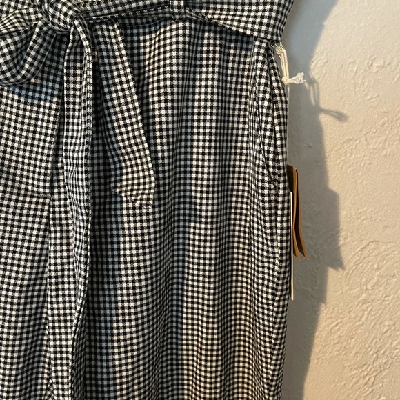 JOIE PAPER WAIST PANTS- CHECKERED BLACK AND WHITE- NWT - Picture 2 of 6